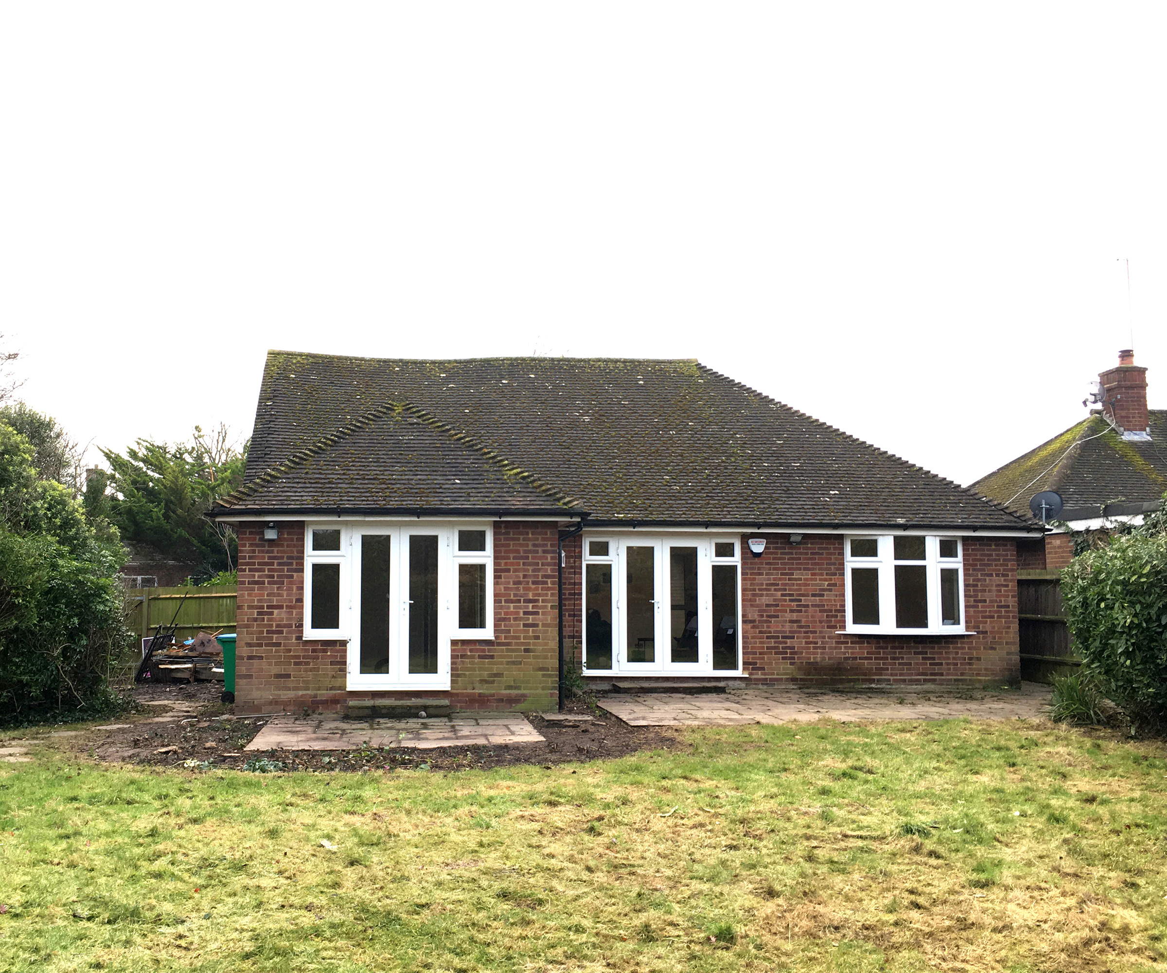 Before image of an old bungalow before a complete refurbishment took place