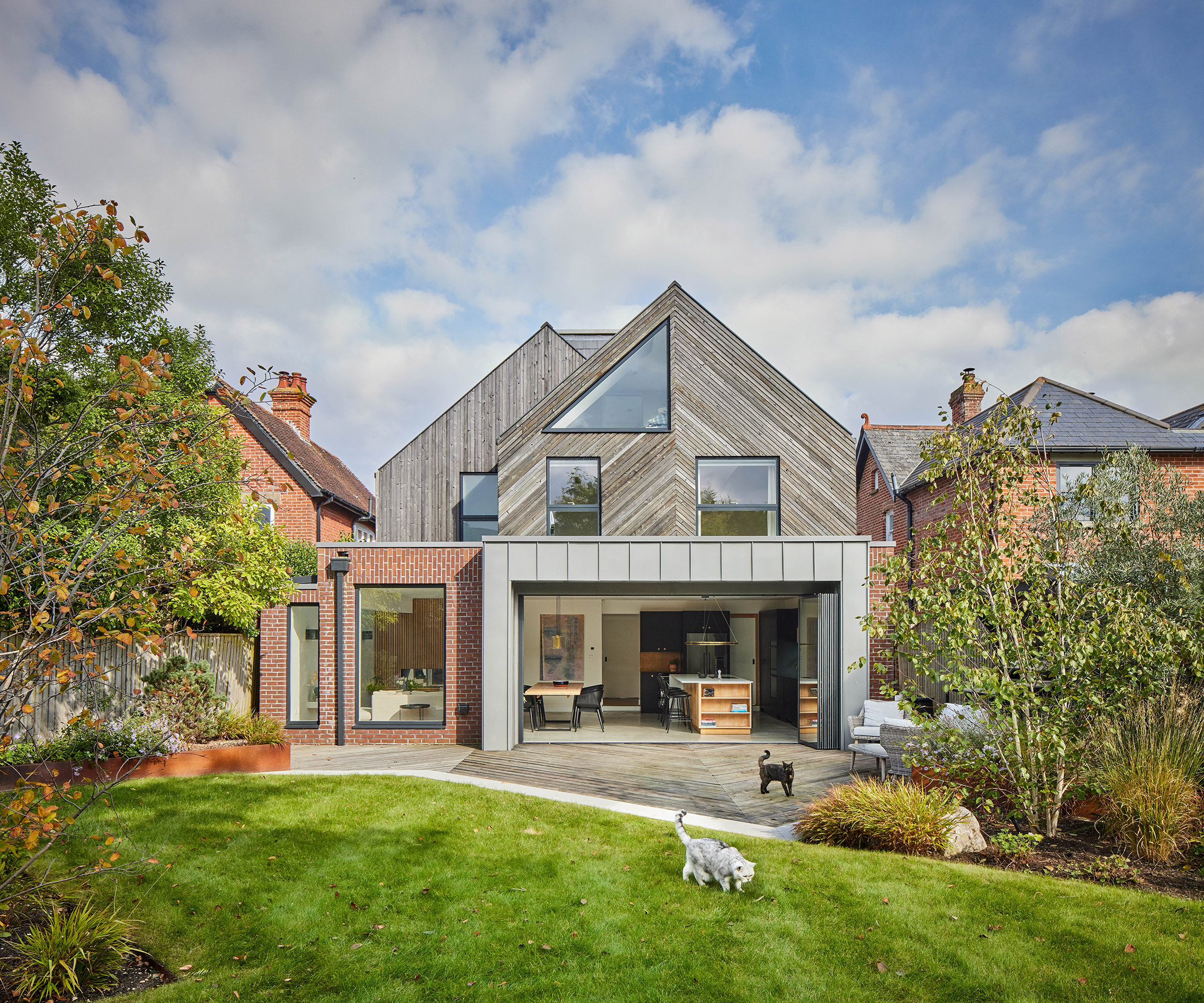 A contemporary self build built from SIPS with bifolding doors and large garden