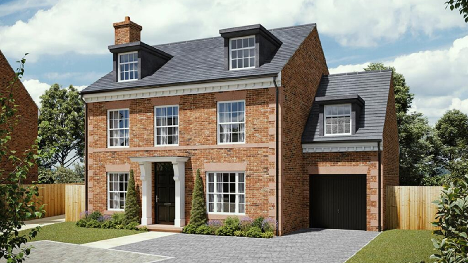 A detached Georgian home with columns