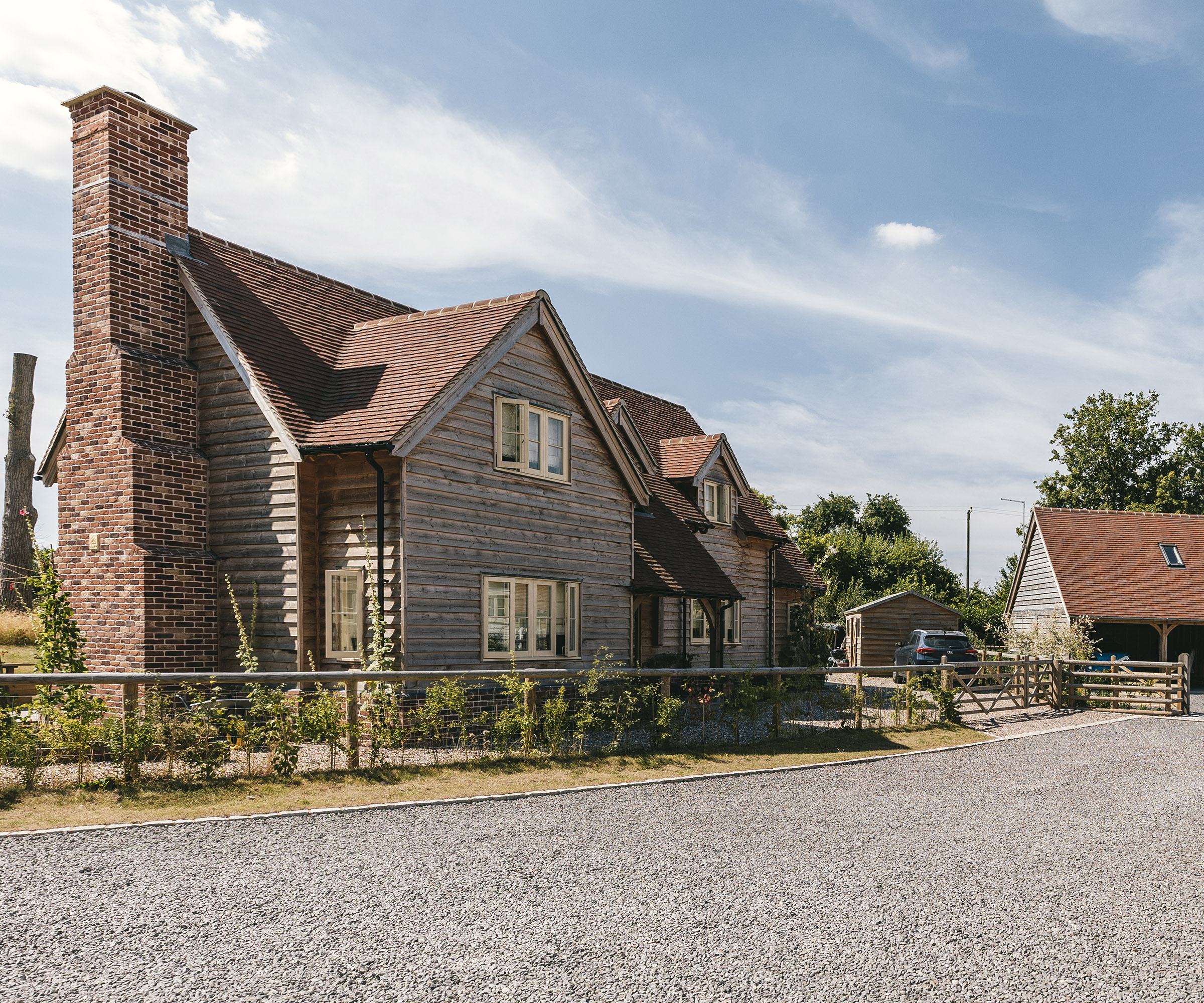 Brownfield redevelopment in a rural area that has transformed a previously industrial site into a small custom build collective